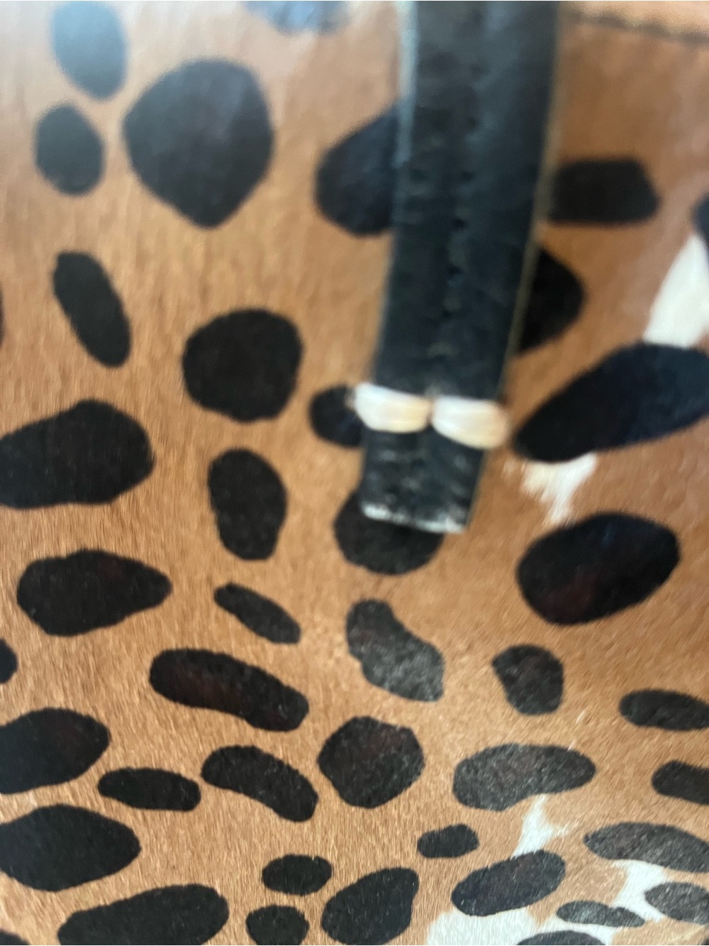 Clare V. Genuine Pony Hair & Leather Leopard Print Tote w/ Removable Strap - Picture 7 of 8